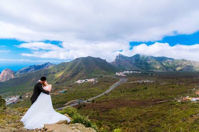 Scenic view of mountains against sky