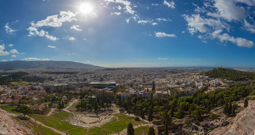 Panorama of athens from the top of acropolis, athens, greece