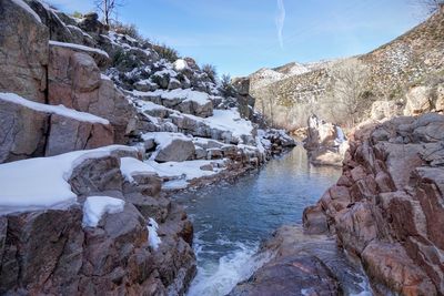 Stream flowing through rocks