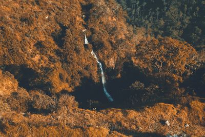 High angle view of waterfall