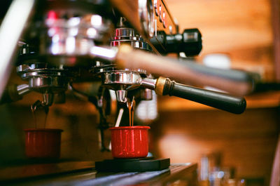 Close-up of coffee in cafe