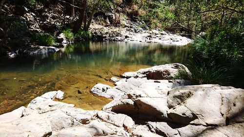 Scenic view of rocks in water