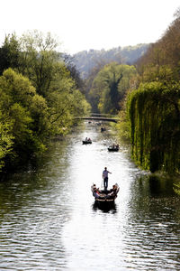 Boat sailing in river