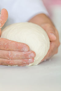 Close-up of woman holding hand