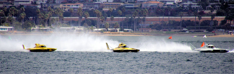 People on boat in sea