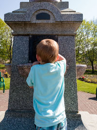 Boy looking at camera