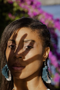 Close-up portrait of a beautiful young woman