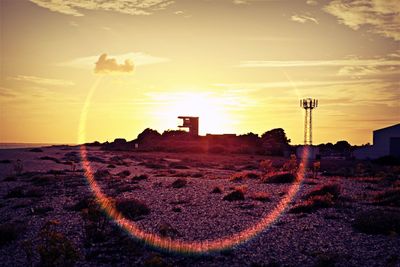 Scenic view of landscape at sunset