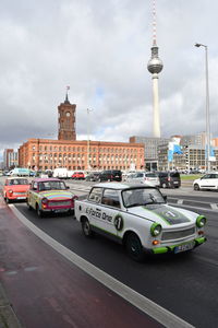 Cars moving on road in city