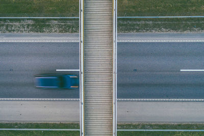 Directly above shot of car on street 