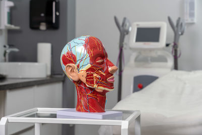 Close-up of child on table