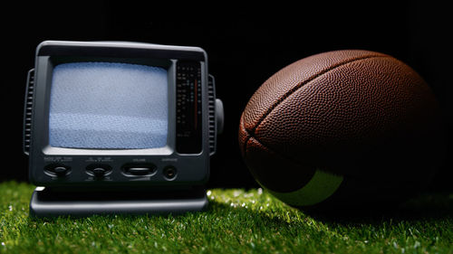 Close-up of basketball on field