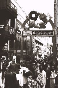 People on street in city