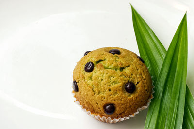 High angle view of dessert in plate