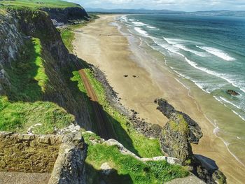 High angle view of beach