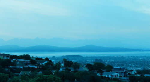 High angle view of townscape against sky