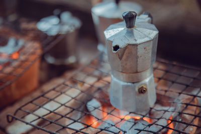 High angle view of coffee cup