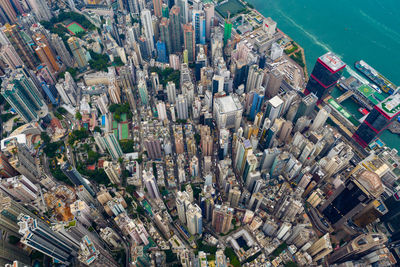 Aerial view of modern buildings in city