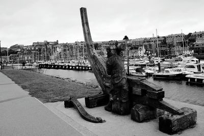 View of boats in harbor