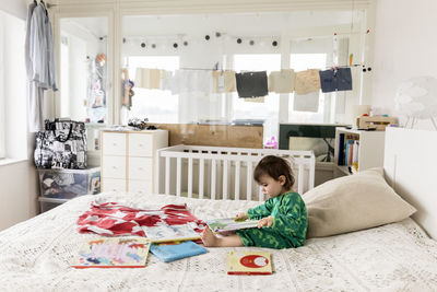 Little girl reading