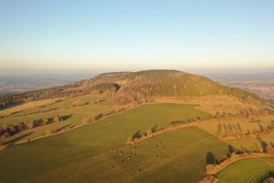 Scenic view of landscape against clear sky