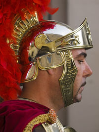 Close-up of man wearing mask