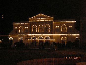 Illuminated built structure at night