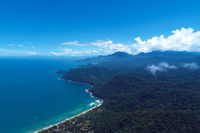 Panoramic view of bay of paraty in the sunny day, rio de janeiro, brazil