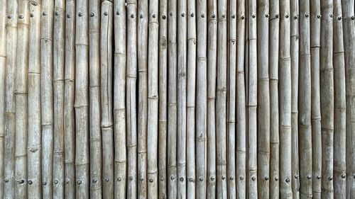 Full frame shot of bamboo fence