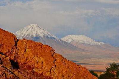 Scenic view of snowcapped mountains at atacama desert