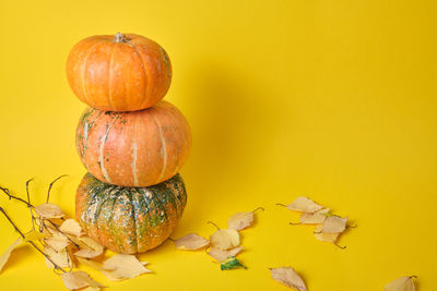 Close-up of pumpkin on table