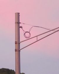 Low angle view of pole against clear sky