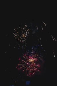 Firework display at night