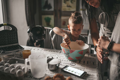 People on table