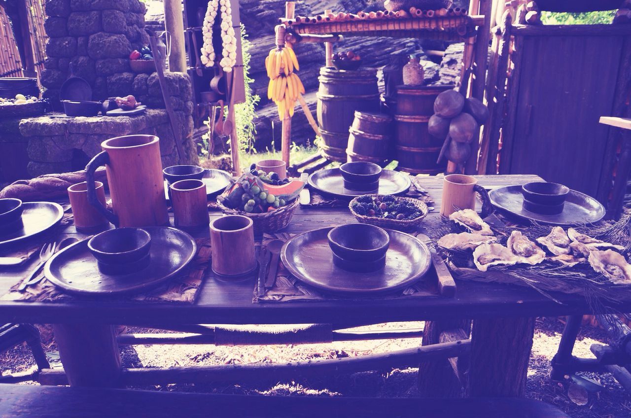 indoors, chair, table, still life, in a row, metal, absence, empty, arrangement, large group of objects, no people, old-fashioned, day, close-up, restaurant, wood - material, antique, old, built structure, sunlight