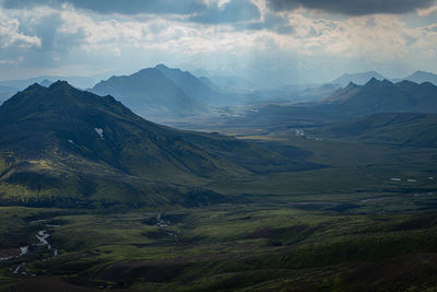 Scenic view of mountains against sky