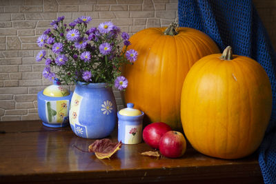 Close-up of pumpkin on table