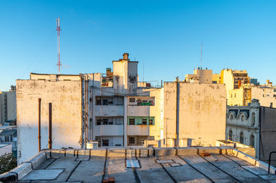 Late afternoon view over rooftops in the monserrat district of buenos aires, argentina