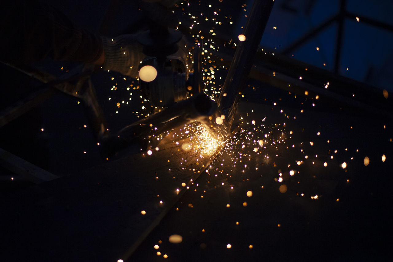 FIREWORK DISPLAY AT NIGHT IN DARK