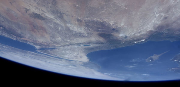 Low angle view of sea against sky