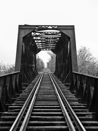 Low angle view of railroad track