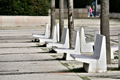 Close-up of wooden bench