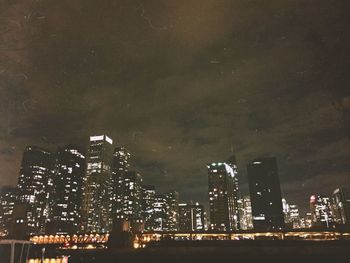 Illuminated cityscape at night