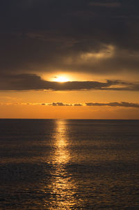 Scenic view of sea at sunset