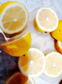 High angle view of oranges