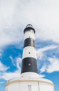 Low angle view of lighthouse against sky