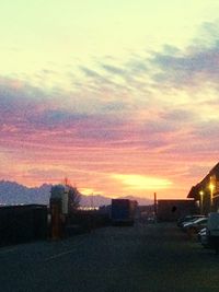 Scenic view of landscape against sky during sunset