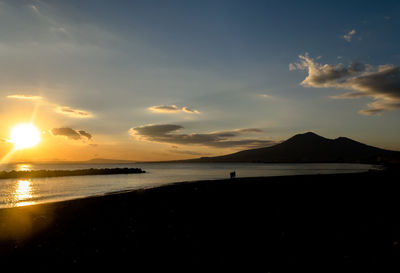 Scenic view of sunset over sea