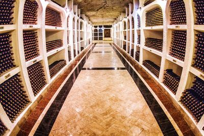 Corridor of wine cellar