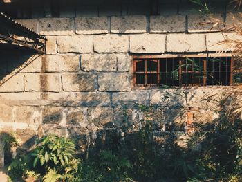 Window on stone wall